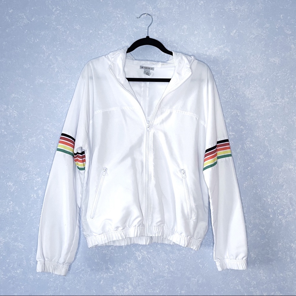 Forever 21 Rainbow Windbreaker Hoodie
